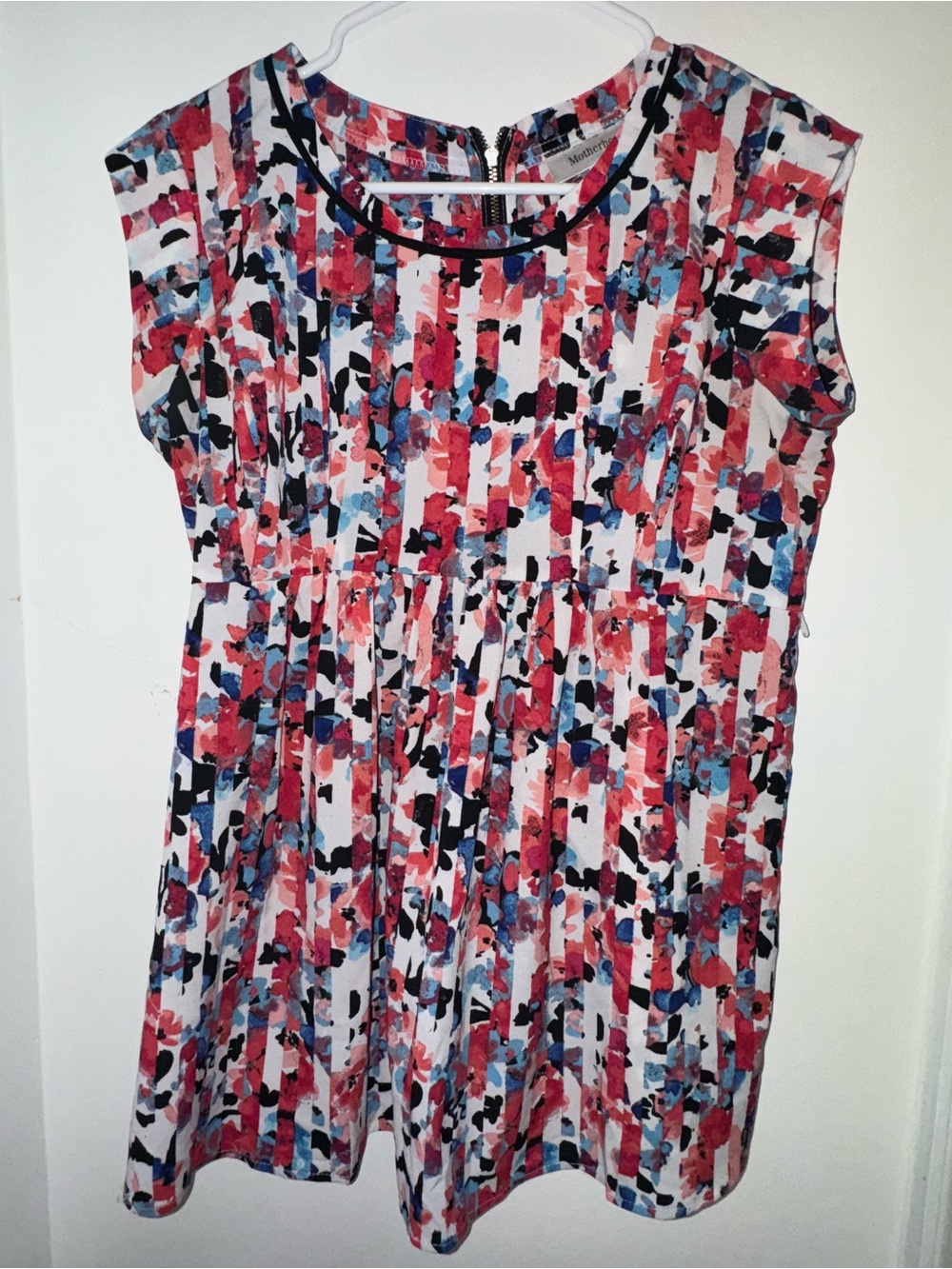 Floral Stripe Short Sleeve maternity top